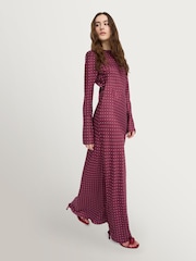 Rotate Red Dot Satin Maxi Dress - Image 2 of 5