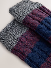 Red Rugby Stripe Slipper Socks With Grippers 1 Pack - Image 3 of 3