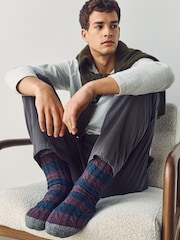 Red Rugby Stripe Slipper Socks With Grippers 1 Pack - Image 6 of 7