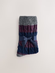 Red Rugby Stripe Slipper Socks With Grippers 1 Pack - Image 7 of 7