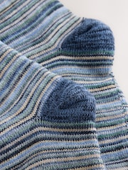 Blue/ Neutral Ombre Stripe Slipper Socks With Grippers 1 Pack - Image 3 of 3