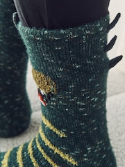 Green Dinosaur Fluffy Novelty Socks in Box 1 Pack - Image 7 of 8