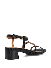 Dune London Black Justly Block Heeled Sandals - Image 2 of 5