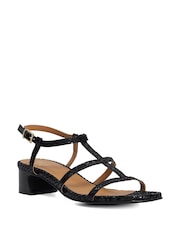 Dune London Black Justly Block Heeled Sandals - Image 3 of 5