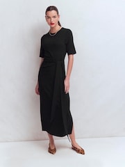 Черный - Платье миди с завязкой Boden Zinnia - Изображение 4 5