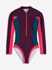Boden Purple Sporty Raglan Sleeve Swimsuit - Image 6 of 7