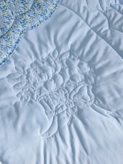 Cath Kidston Blue Ditsy Floral Scallop Quilted Bedspread - Image 3 of 5