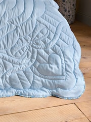 Cath Kidston Blue Ditsy Floral Scallop Quilted Bedspread - Image 4 of 5
