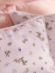Cath Kidston Multi Flutter Floral Lace Trim 100% Cotton Duvet Cover and Pillowcase Set - Image 5 of 7