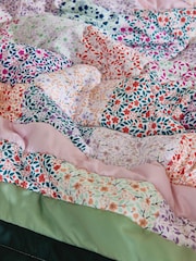 Cath Kidston Pink Heirloom Floral Patchwork Scallop Quilted Bedspread - Image 4 of 5