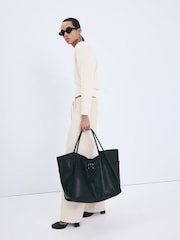 Mango Cream V-Neck Ribbed Jumper - Image 4 of 5