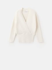 Mango Cream V-Neck Ribbed Jumper - Image 5 of 5