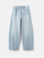 Mango Blue Mid Rise Seam Detail Balloon Jeans - Image 6 of 6