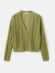 Mango Green V-Neck Knitted Cardigan - Image 5 of 5