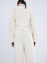Mango White Tie Waist Cotton Trench Jacket - Image 3 of 6