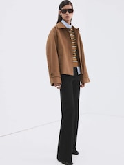 Mango Brown Striped Polo Knit Top - Image 4 of 5