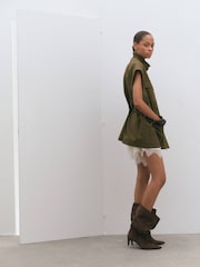 Mango Green Sleeveless Utility Vest - Image 2 of 5