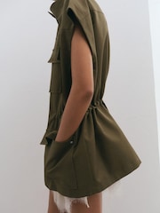 Mango Green Sleeveless Utility Vest - Image 4 of 5
