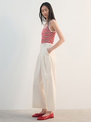 Mango Yellow Wide Leg Trousers - Image 2 of 5