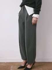 Mango Grey Straight Leg Trousers - Image 1 of 5
