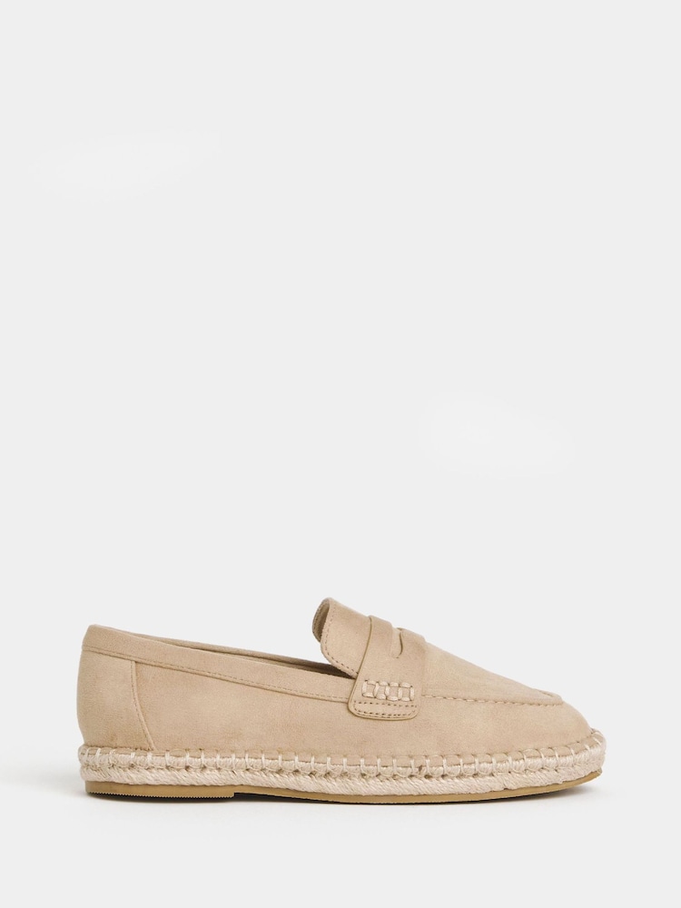 JD Williams Cream Loafer Espadrille Shoes - Image 2 of 4