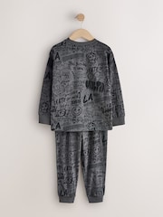 Grey/Red/Blue Graffiti Long Sleeve Pyjamas 3 Pack (3-16yrs) - Image 1 of 7
