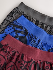 Grey/Red/Blue Graffiti Long Sleeve Pyjamas 3 Pack (3-16yrs) - Image 5 of 7