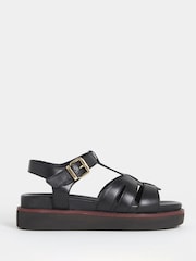 JD Williams Black T Bar Flat Sandals - Image 2 of 4