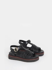 JD Williams Black T Bar Flat Sandals - Image 3 of 4