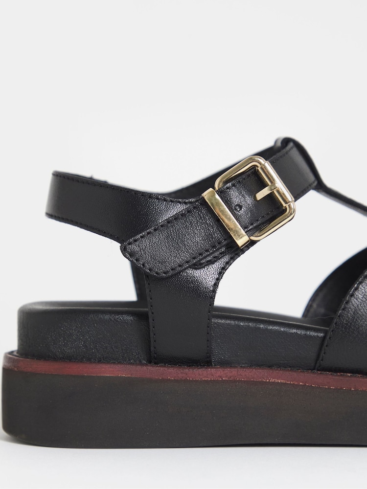 JD Williams Black T Bar Flat Sandals - Image 4 of 4 JD Williams Black T Bar Flat Sandals - Image 4 of 4
