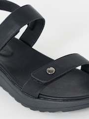 JD Williams Black Two Part Sporty Sandals - Image 4 of 4