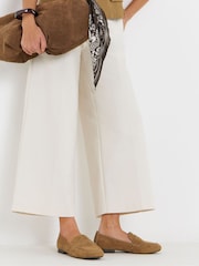 JD Williams Cream Soft Square Toe Loafers - Image 1 of 4