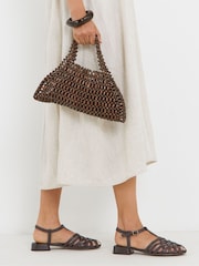 JD Williams Brown Refined Fishermans Woven Sandals - Image 1 of 4