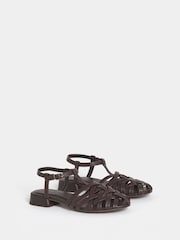 JD Williams Brown Refined Fishermans Woven Sandals - Image 2 of 4