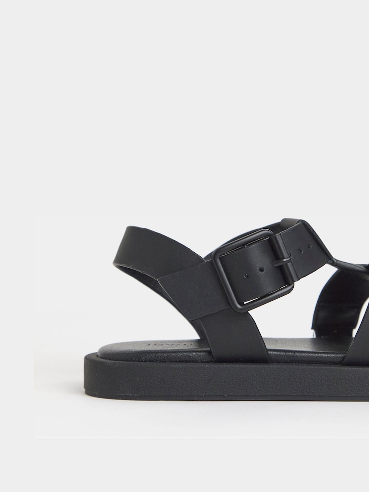 JD Williams Black Fisherman Comfort Sandals - Image 4 of 4