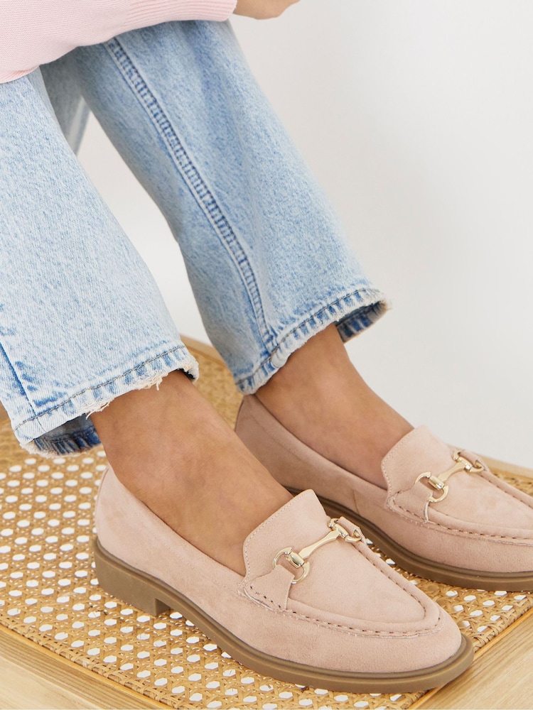 JD Williams Pink Snaffle Detail Loafers - Image 1 of 4 JD Williams Pink Snaffle Detail Loafers - Image 1 of 4