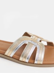 JD Williams Metallic Woven Detail Mule Sandals - Image 4 of 4