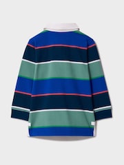 Crew Clothing Green Yarn Dyed Striped Long Sleeve Rugby Shirt - Image 2 of 3