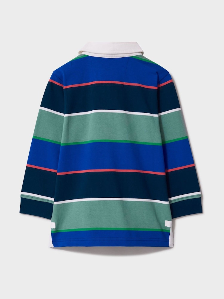 Crew Clothing Green Yarn Dyed Striped Long Sleeve Rugby Shirt - Image 2 of 3 Crew Clothing Green Yarn Dyed Striped Long Sleeve Rugby Shirt - Image 2 of 3