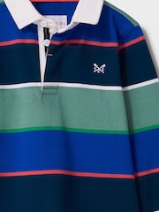Crew Clothing Green Yarn Dyed Striped Long Sleeve Rugby Shirt - Image 3 of 3