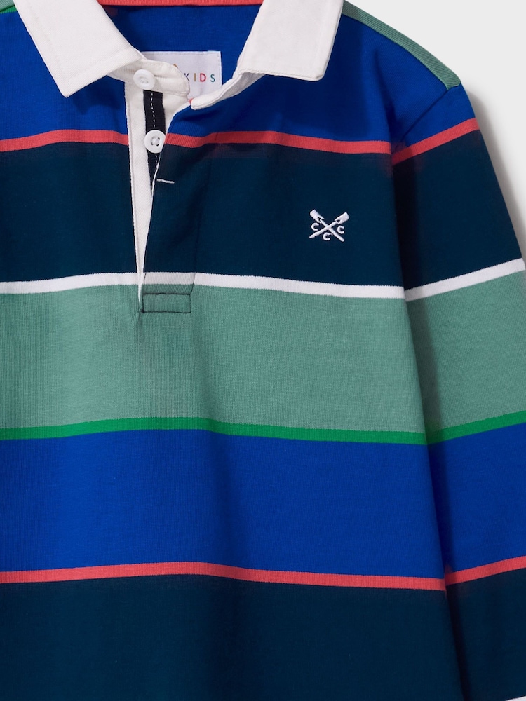 Crew Clothing Green Yarn Dyed Striped Long Sleeve Rugby Shirt - Image 3 of 3 Crew Clothing Green Yarn Dyed Striped Long Sleeve Rugby Shirt - Image 3 of 3
