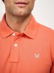 Crew Clothing Orange Classic Cotton Piqué Polo Shirt - Image 4 of 5
