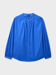 Crew Clothing Blue Louisa Button Through Blouse - Image 5 of 5