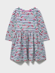 Crew Clothing Blue Classic Long Sleeve Striped Jersey Dress - Image 1 of 3
