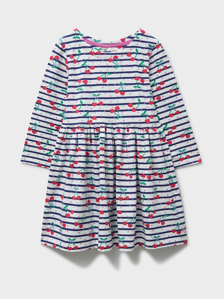 Crew Clothing Blue Classic Long Sleeve Striped Jersey Dress - Image 1 of 3 Crew Clothing Blue Classic Long Sleeve Striped Jersey Dress - Image 1 of 3