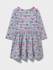 Crew Clothing Blue Classic Long Sleeve Striped Jersey Dress - Image 2 of 3