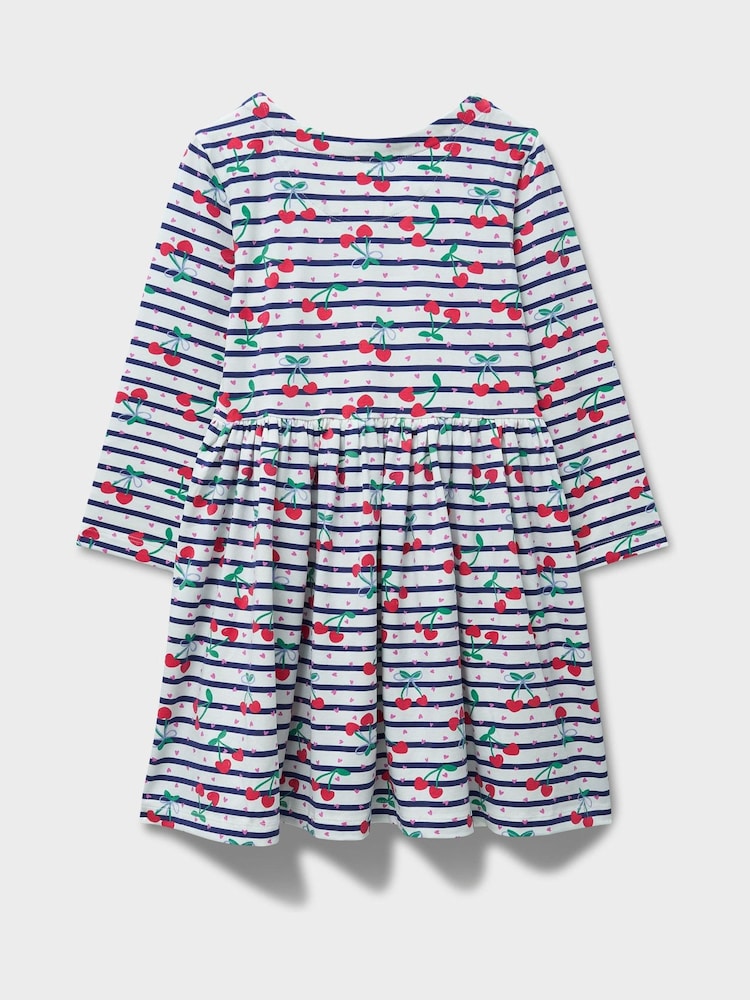 Crew Clothing Blue Classic Long Sleeve Striped Jersey Dress - Image 2 of 3 Crew Clothing Blue Classic Long Sleeve Striped Jersey Dress - Image 2 of 3