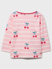 Crew Clothing Pink Breton Stripe Printed T-Shirt - Image 1 of 3