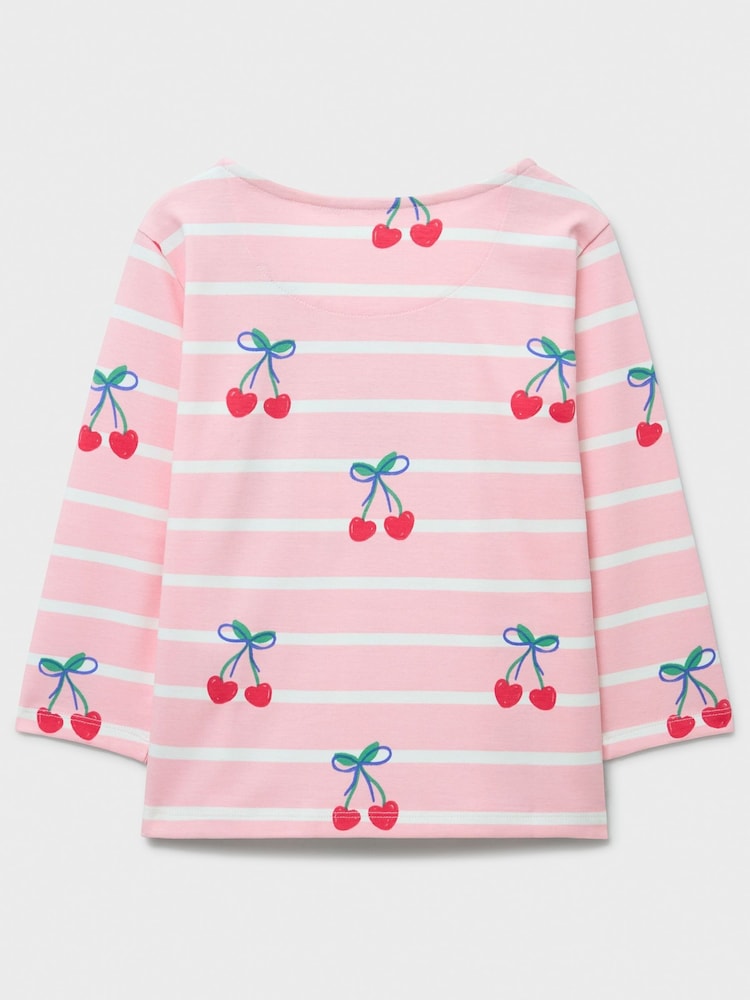 Crew Clothing Pink Breton Stripe Printed T-Shirt - Image 2 of 3
