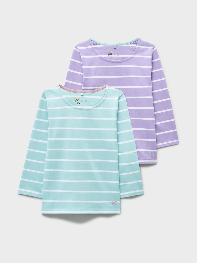 Verde - Crew Clothing Striped Cotton Breton Tops 2 Pack - Imagem 1 de 3
